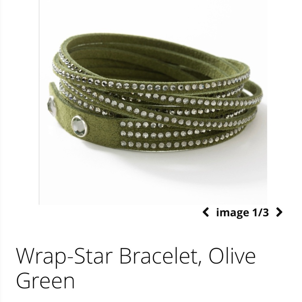 NIB Touchstone Crystal Wrap-Star Bracelet Olive Green